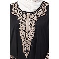 A-line abaya with Resham embroidery work- Black
